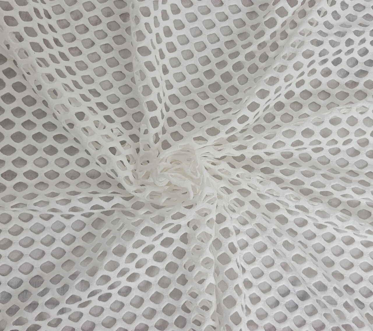 1 Yard Off White Cotton Fishnet Knit Fabric with Big Holes for Fashion and Layered Designs